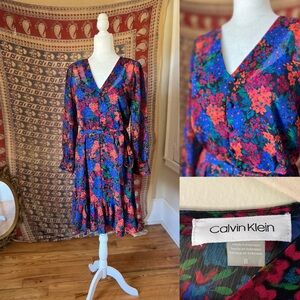 Calvin Klein Women's Floral Dress - fun flirty colorful NWOT
